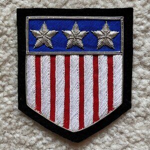 Handmade US military flag shield bullion patch